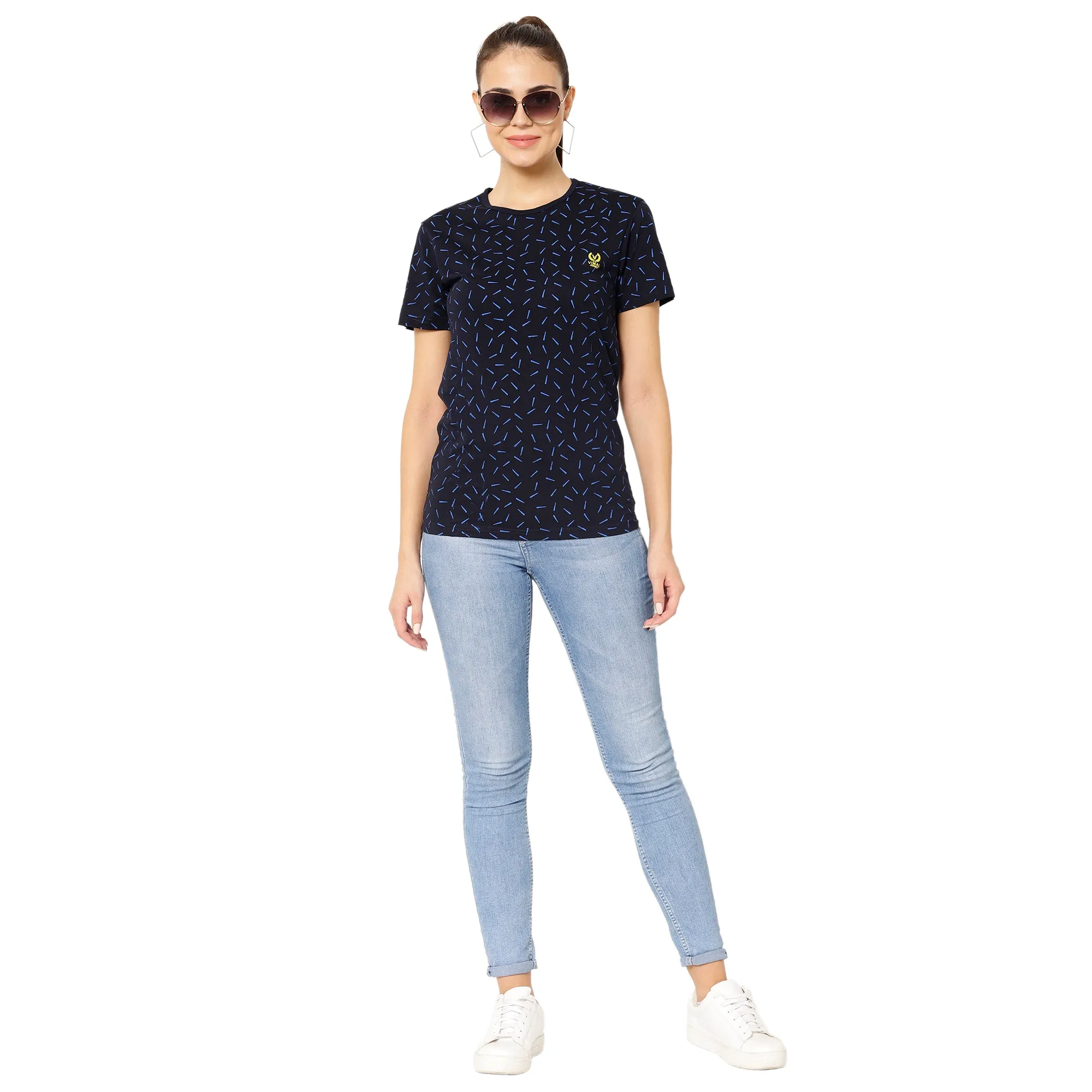 Vimal Jonney Blue Color T-shirt For Women