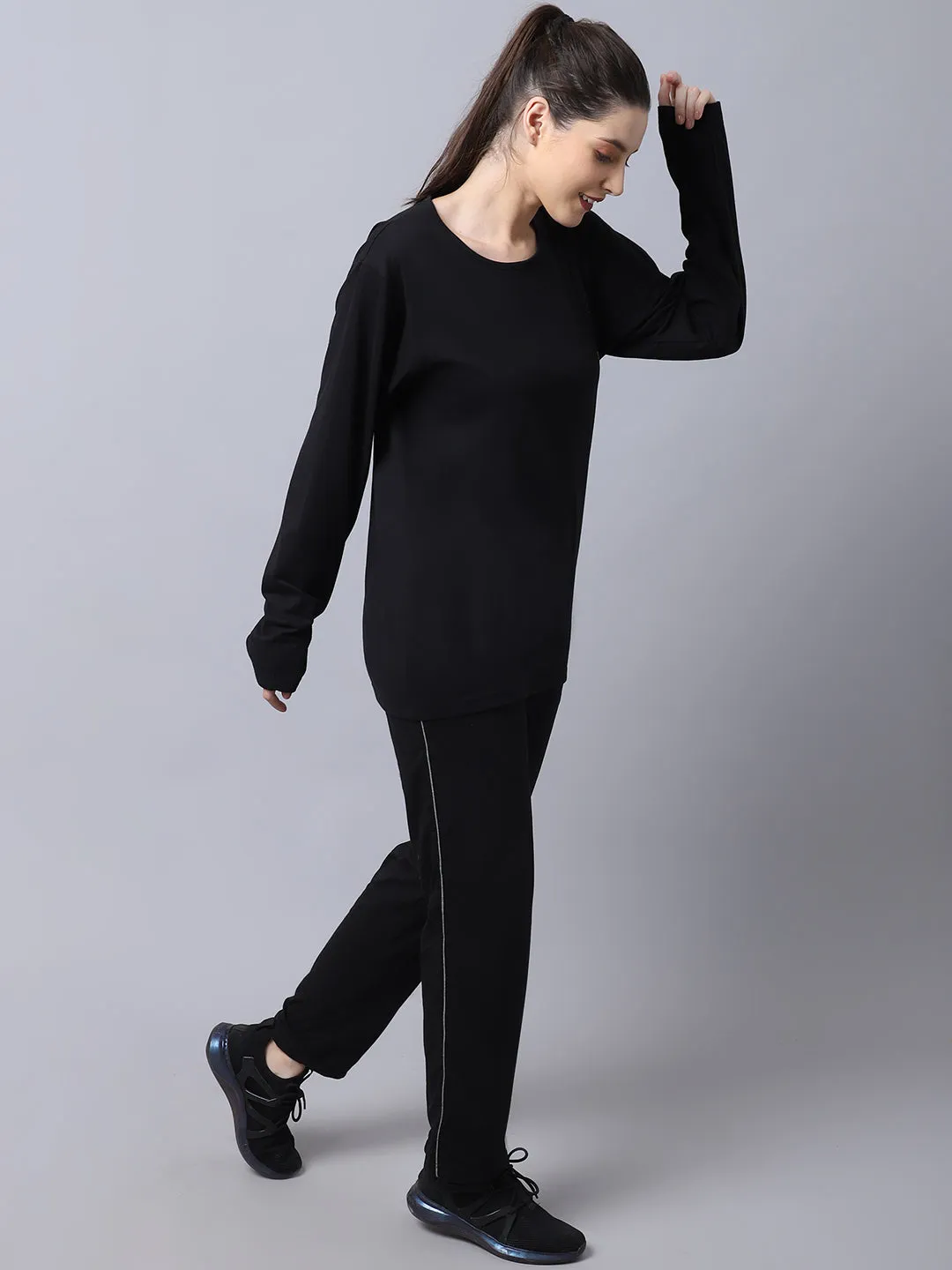 Vimal Jonney Cotton Black Tracksuit for Women