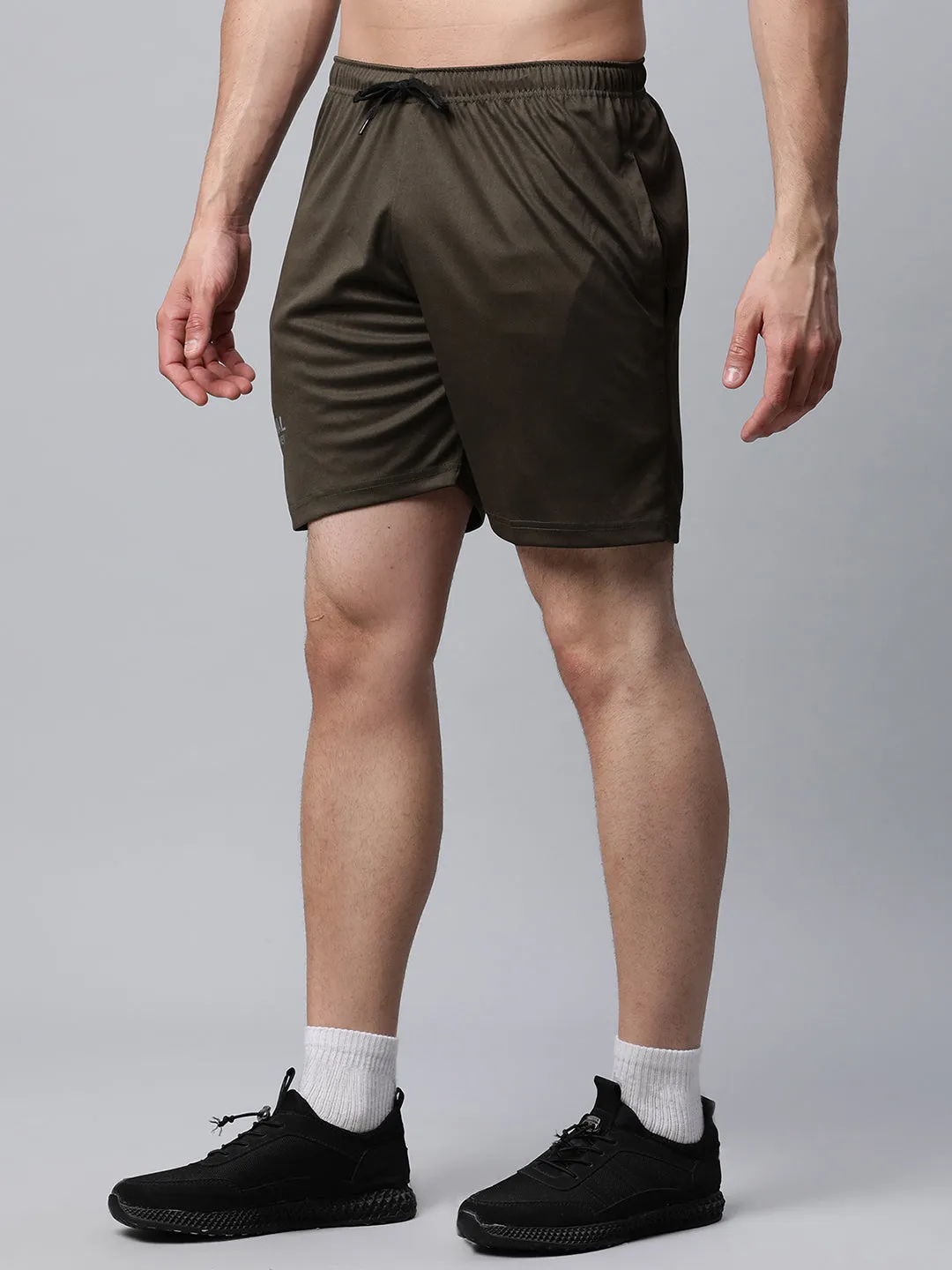 Vimal Jonney Dryfit Solid Olive Shorts for Men