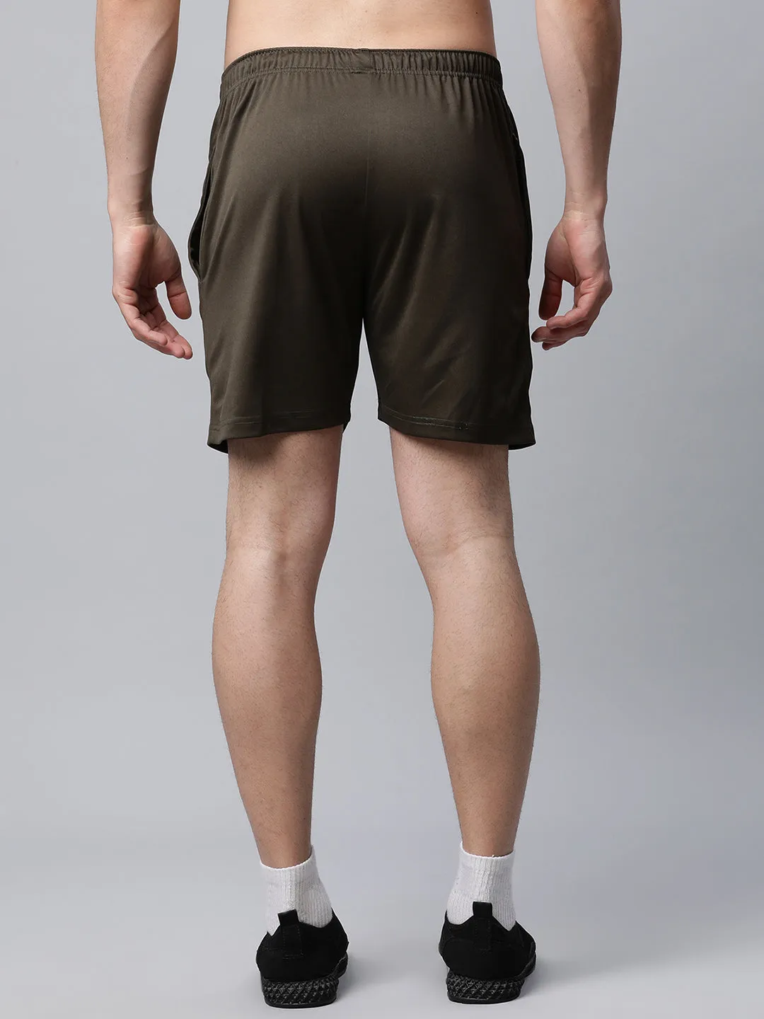 Vimal Jonney Dryfit Solid Olive Shorts for Men