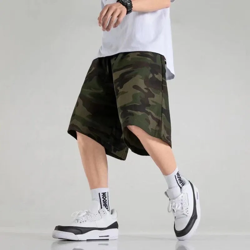 Wiaofellas  -  Summer Men Loose Fit Quick Dry Shorts Beach Party Streetwear Knee Length Shorts Running Walking Hiking Sports Moto Biker Shorts