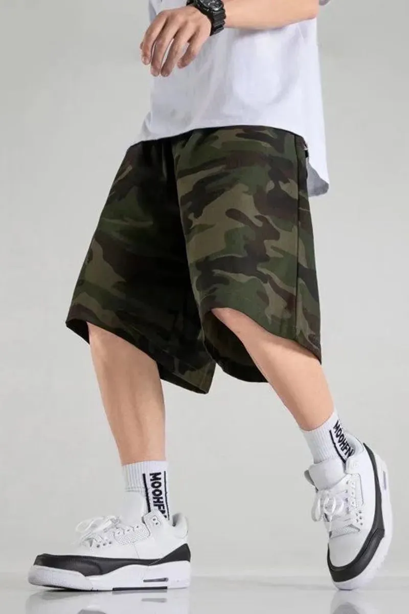 Wiaofellas  -  Summer Men Loose Fit Quick Dry Shorts Beach Party Streetwear Knee Length Shorts Running Walking Hiking Sports Moto Biker Shorts