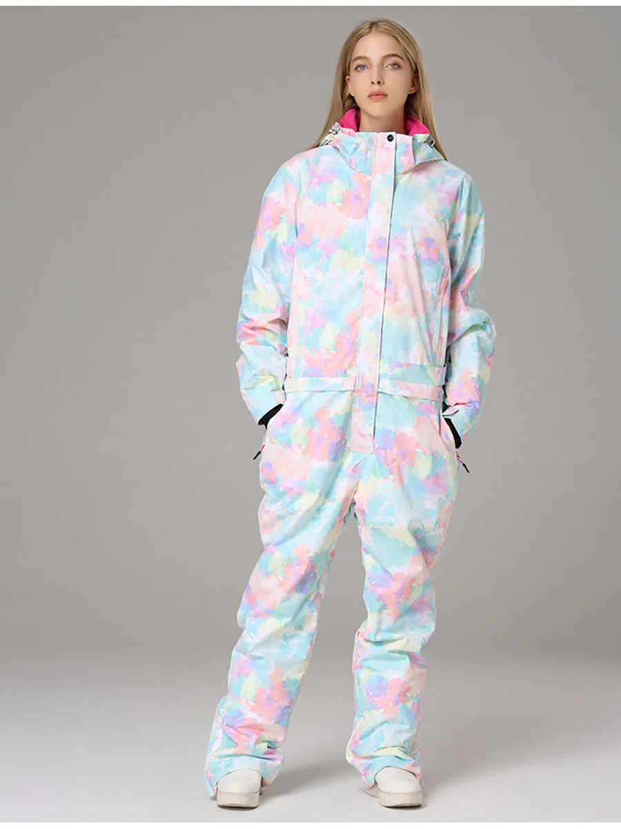 Women Colorful One Piece Snowsuits Jumpsuit