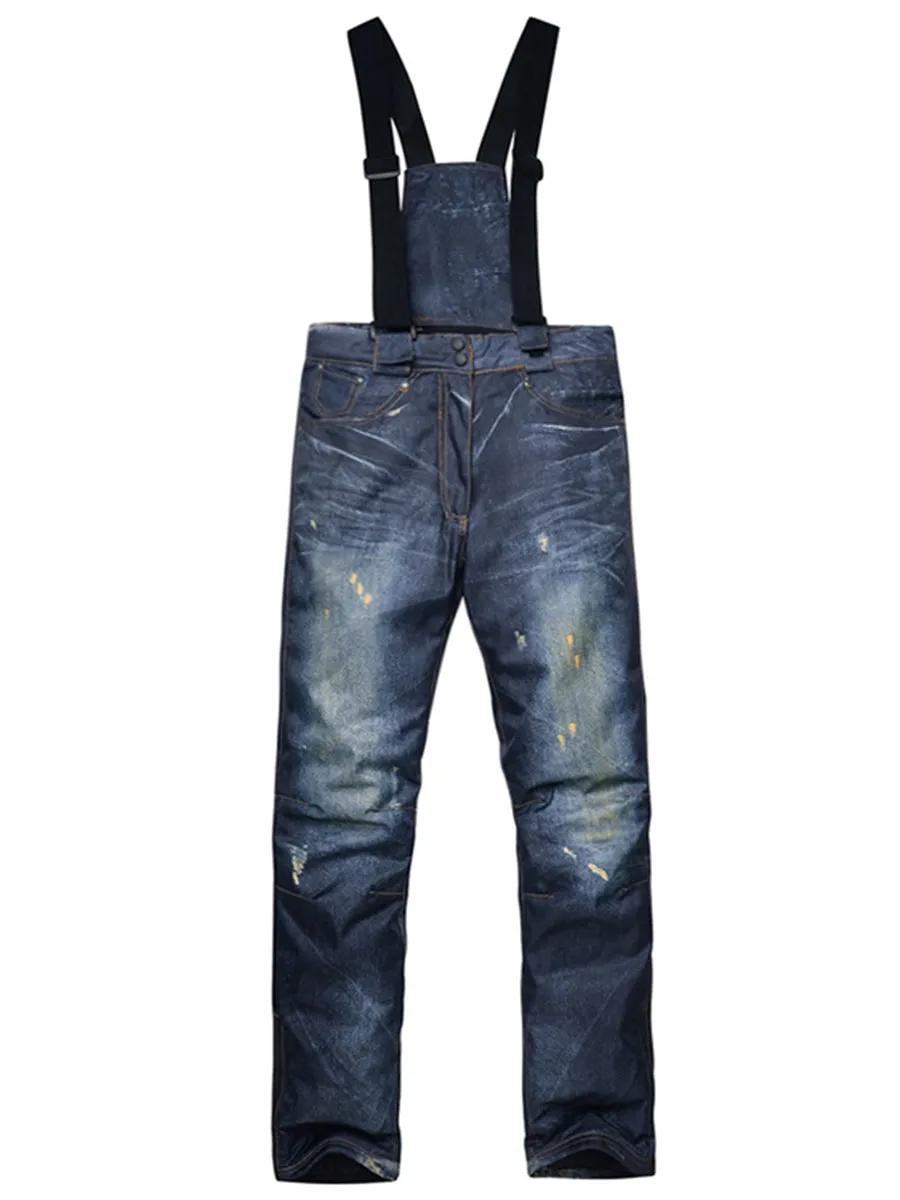 Women Denim Ski Bib Pants