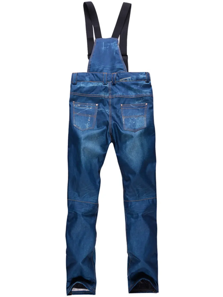 Women Denim Ski Bib Pants