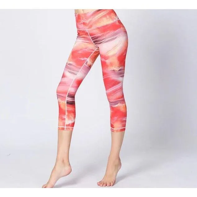 Women Digital Printed High Waist  Push Up Sports Leggings