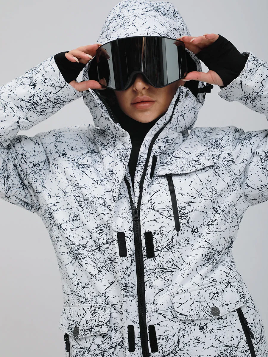 Women Hooded Ski Jacket & Bib Pants