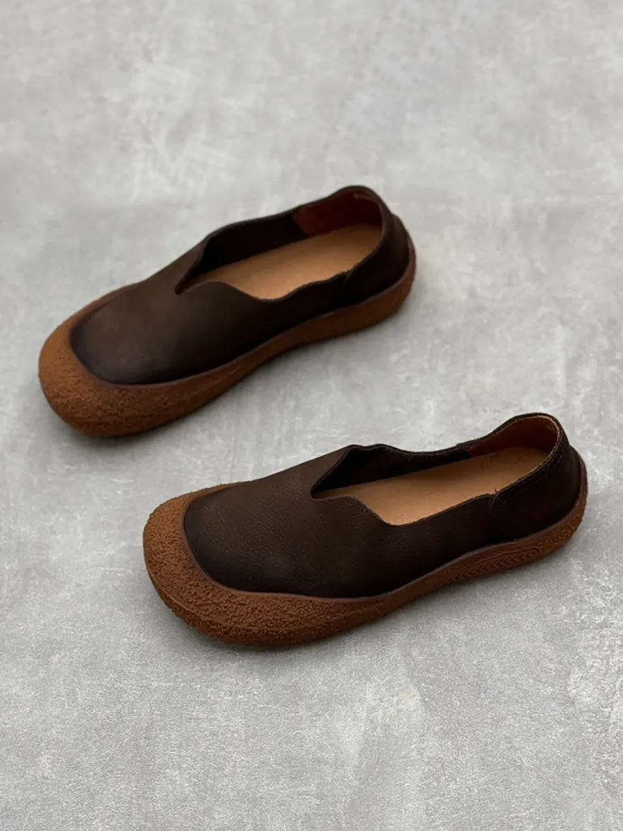 Women Vintage Spring Suede Flat Shoes